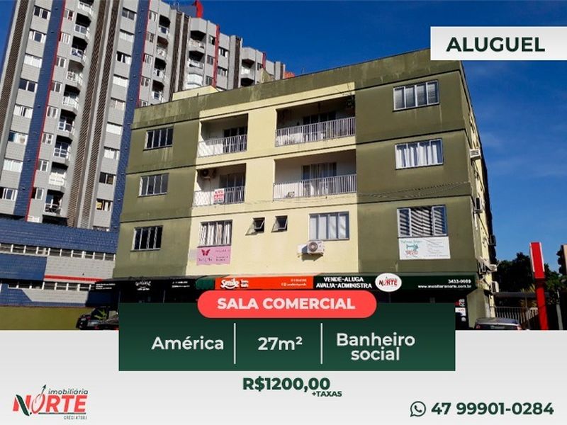 Sala Comercial de no bairro AMÉRICA, em Joinville | Eu Corretor